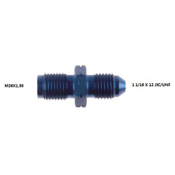 ADAPTATEUR  1 1/16 X 12 JIC/UNF - M26X1,50  ALUMINIUM