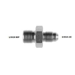 ADAPTOR  1/8X28 BSP -  3/8X24 JIC STAINLESS STEEL