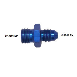 ADAPTOR  1/4X19 BSP -  3/8X24 JIC ALUMINIUM