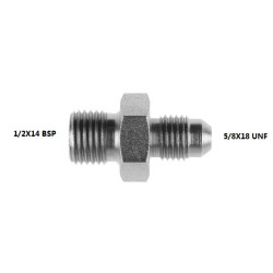 ADAPTOR  1/2X14 BSP -  5/8X18 UNF STEEL