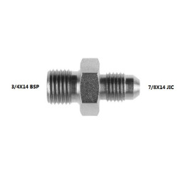 ADAPTOR  3/4X14 BSP -  7/8X14 JIC STEEL