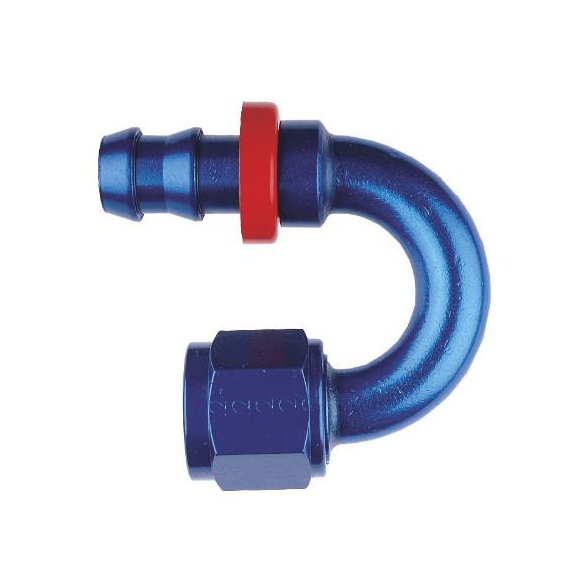 RACORD 180º 7/16X20 JIC ALUMINIUM BLUE FOR HOSE 536-04 Y T