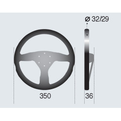 VOLANT SPARCO R375 Ø350mm CUIR TOURNANT