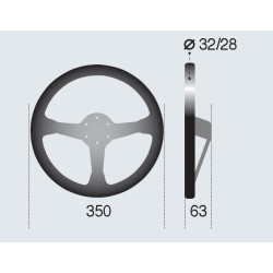 SPARCO R345 STEERING WHEEL Ø350mm SMOOTH LEATHER