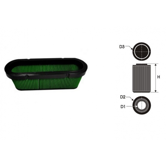 FILTRO DE AIRE GREEN PARA DODGE