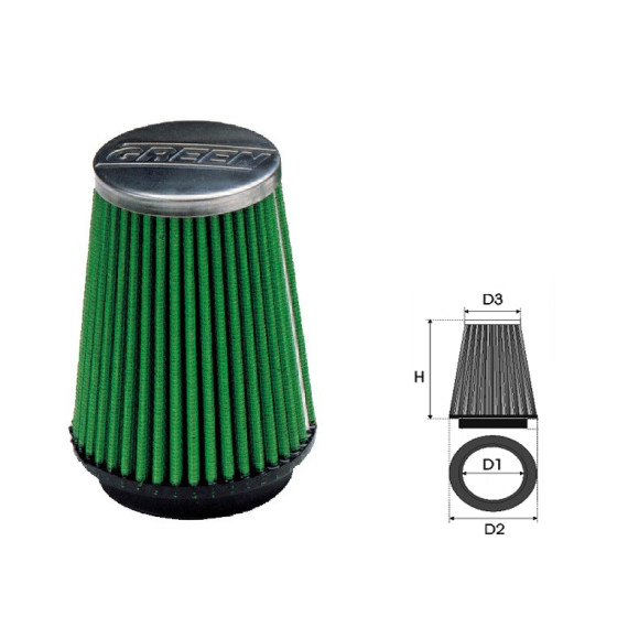 Air-cleaner Green Conical Ø 70 MM