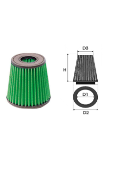 Filtre à Air Green bi-cone Ø 64 MM