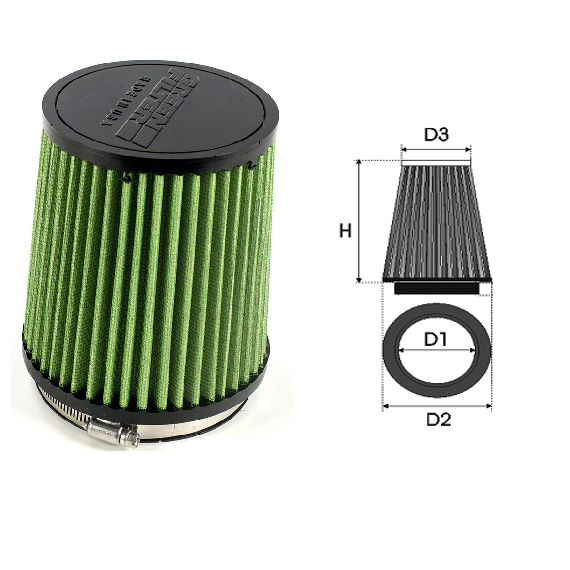 Air-cleaner Green Cylindrical Ø 80 MM