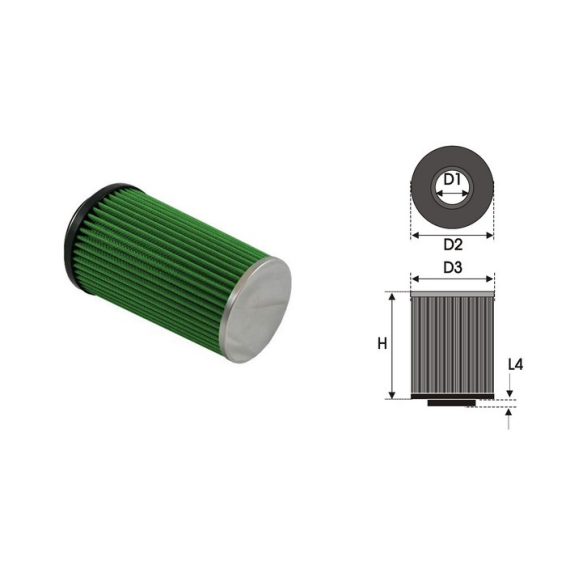 Filtre à Air Green Cylindrique UNIVERSEL Ø 8 MM