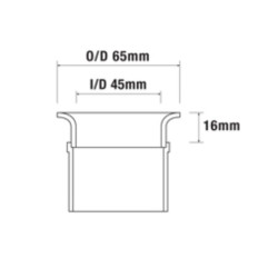 Cornet aluminium  Weber DCOE 45  longueur 16 mm
