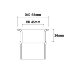 Cornet aluminium  Weber DCOE 45  longueur 26 mm