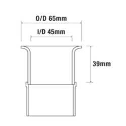 Cornet aluminium  Weber DCOE 45  longueur 39 mm