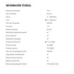 PISTOLA DE IMPACTO MAKITA 18 VOLTIOS