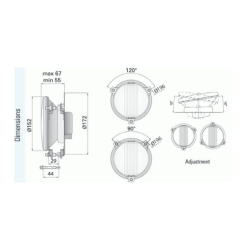 WESEM HEADLIGHT DIAMETER 152MM SEMI-RAISED