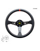 STEERING WHEEL OMP CORSICA SMOOTH LEATHER BLACK RED