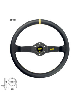 OMP RALLY WHEEL 2 ARMS SMOOTH LEATHER
