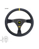OMP WRC SEMI-MOVED STEERING WHEEL BLACK SMOOTH LEATHER