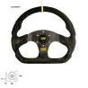 OMP SUPERQUADRO BLACK LEATHER FLAT STEERING WHEEL BACK