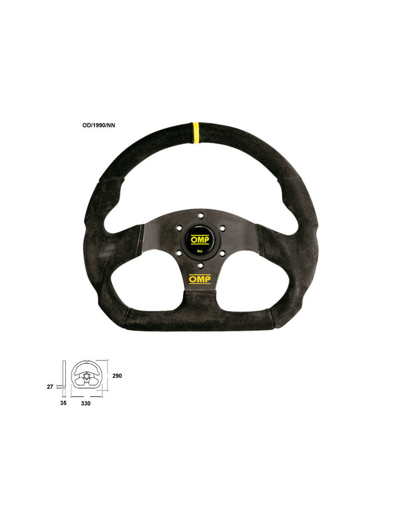 OMP SUPERQUADRO FLAT STEERING WHEEL SUEDE LEATHER