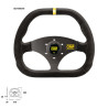 FLAT STEERING WHEEL OMP KUBIC BLACK LEATHER TURN