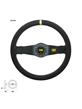 OMP RALLY 2 ARMS LEATHER STEERING WHEEL