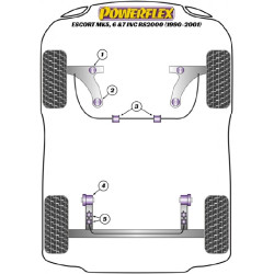 POWERFLEX POUR FORD ESCORT MODELS , ESCORT MK5,6 & 7 INC RS2