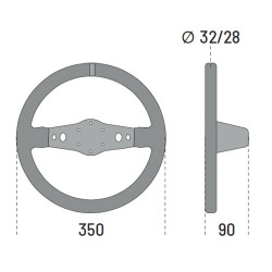 VOLANT DÉCALÉ SPARCO 2 BRAS POUR VOITURE DE RALLYE