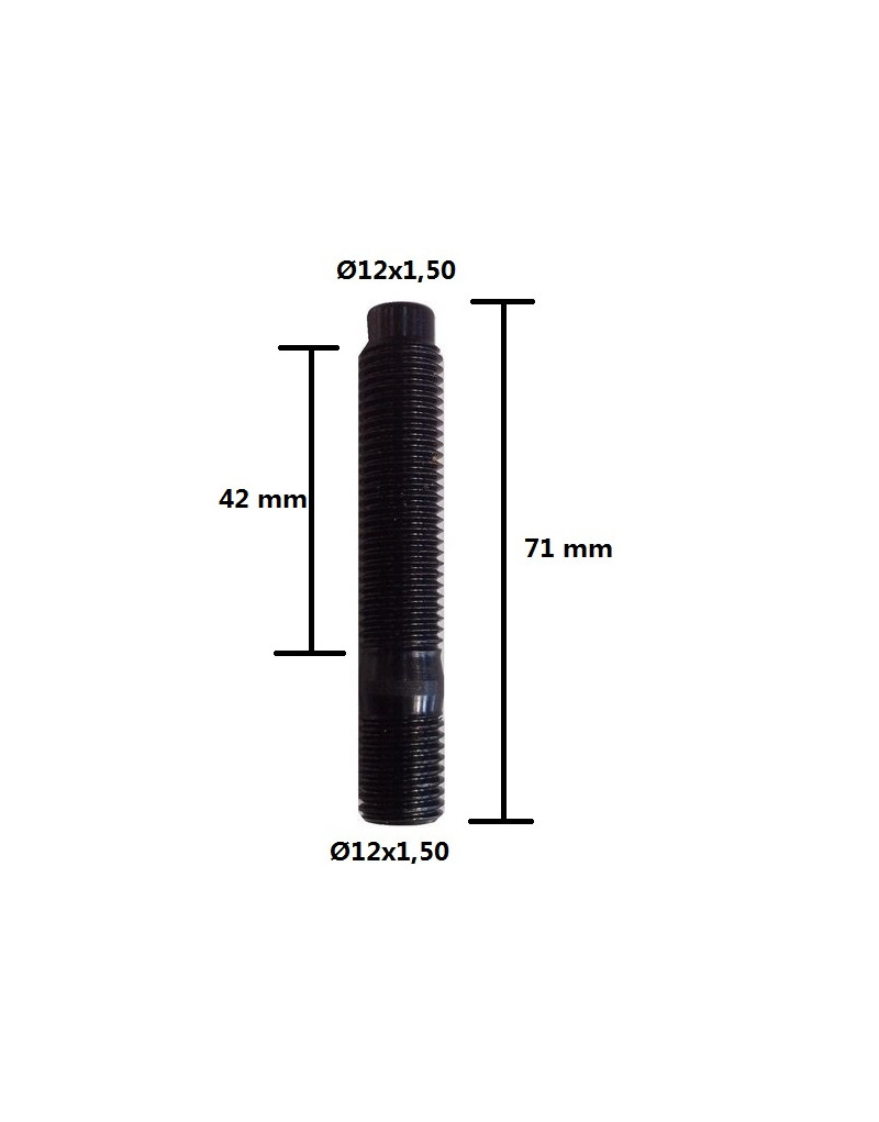 Goujon de roue 12X125 L = 50MM - KAYMAN OFFROAD