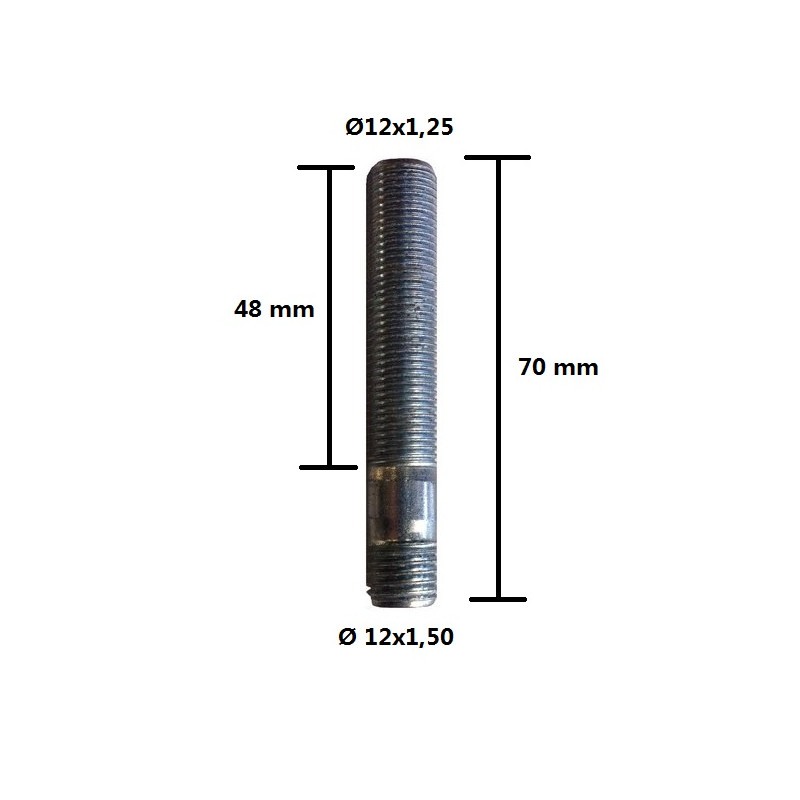 Steel wheel lug 12X1.50