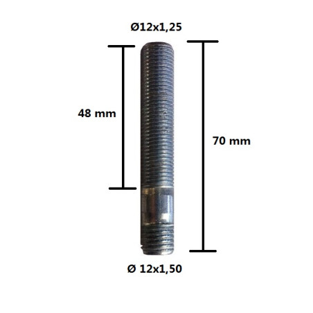 Steel wheel lug 12X1.50