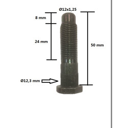 Goujon de roue à tête Ø12,3mm