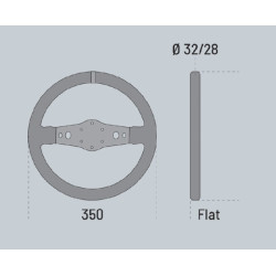 VOLANTE SPARCO R215 PLANO 2 BRAZOS Ø350mm PIEL LISA