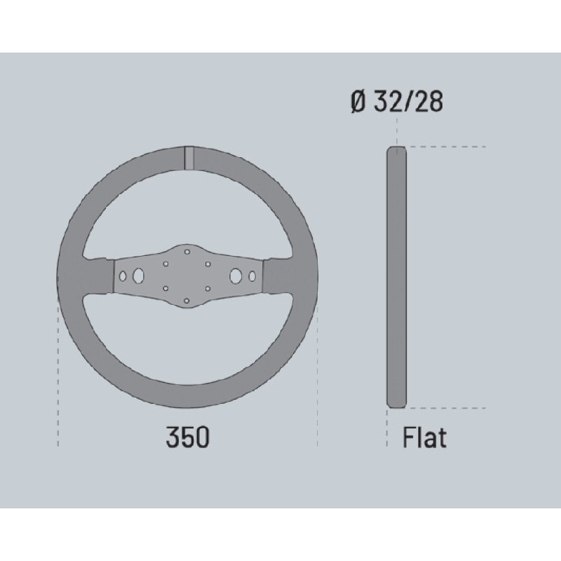 SPARCO R215 FLAT STEERING WHEEL 2 ARMS Ø350mm suede