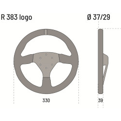 VOLANTE SPARCO 383 LOGO Ø330mm PIEL VUELTA