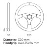 OMP 320 HYBRID S FLAT STEERING WHEEL