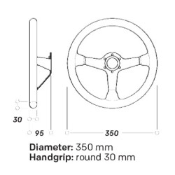 OMP 350 CARBON D DISHED STEERING WHEEL