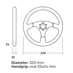 VOLANT PLAT OMP 320 ALU S