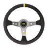 OMP CORSICA LEATHER STEERING WHEEL TITANIUM ROUND