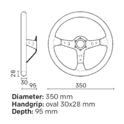 OMP CORSICA LEATHER STEERING WHEEL TITANIUM ROUND