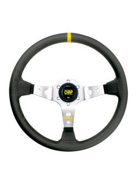 OMP CORSICA SILVER PLAIN LEATHER STEERING WHEEL