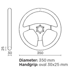 VOLANT OMP POUR VOITURE DE RALLYE DIAMÈTRE 380 MM