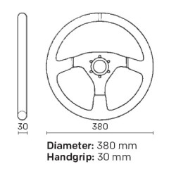 OMP SAND STEERING WHEEL FLAT  Ø 380 mm