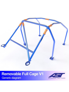 Arco de Seguridad FIAT 124 4-puertas Sedan DESMONTABLE FULL CAGE V1