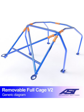 Arco de Seguridad FIAT 124 4-puertas Sedan DESMONTABLE FULL CAGE V2