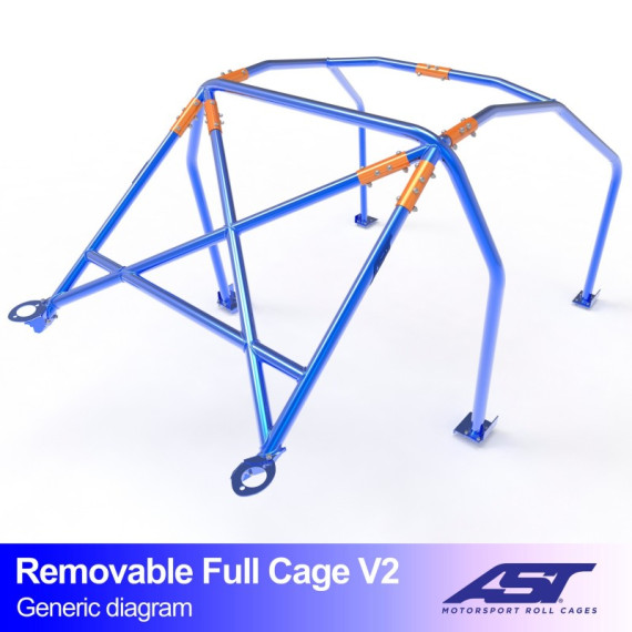 Roll Cage FIAT 124 4-doors Sedan REMOVABLE FULL CAGE V2