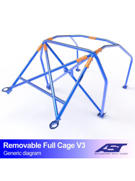 Arco de Seguridad FIAT 124 4-puertas Sedan DESMONTABLE FULL CAGE V3