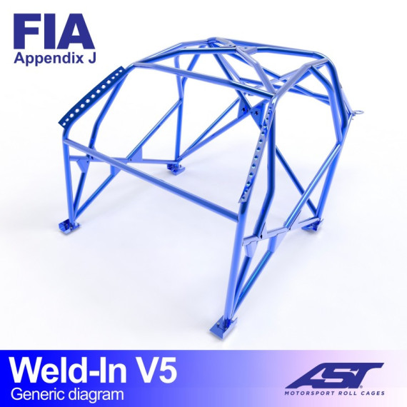 Roll Cage AUDI Coupe (B2) 2-doors Coupe Quattro WELD IN V5