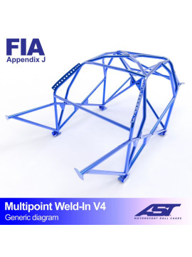 Roll Cage AUDI Coupe (B2) 2-doors Coupe Quattro MULTIPOINT WELD IN V4