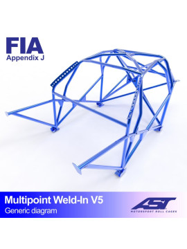 Roll Cage AUDI Coupe (B2) 2-doors Coupe Quattro MULTIPOINT WELD IN V5