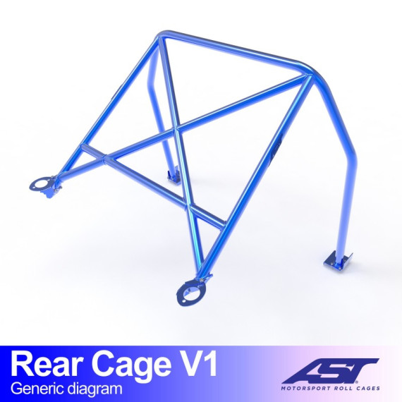 Roll Bar AUDI Coupe (B3) 2-doors Coupe Quattro REAR CAGE V1